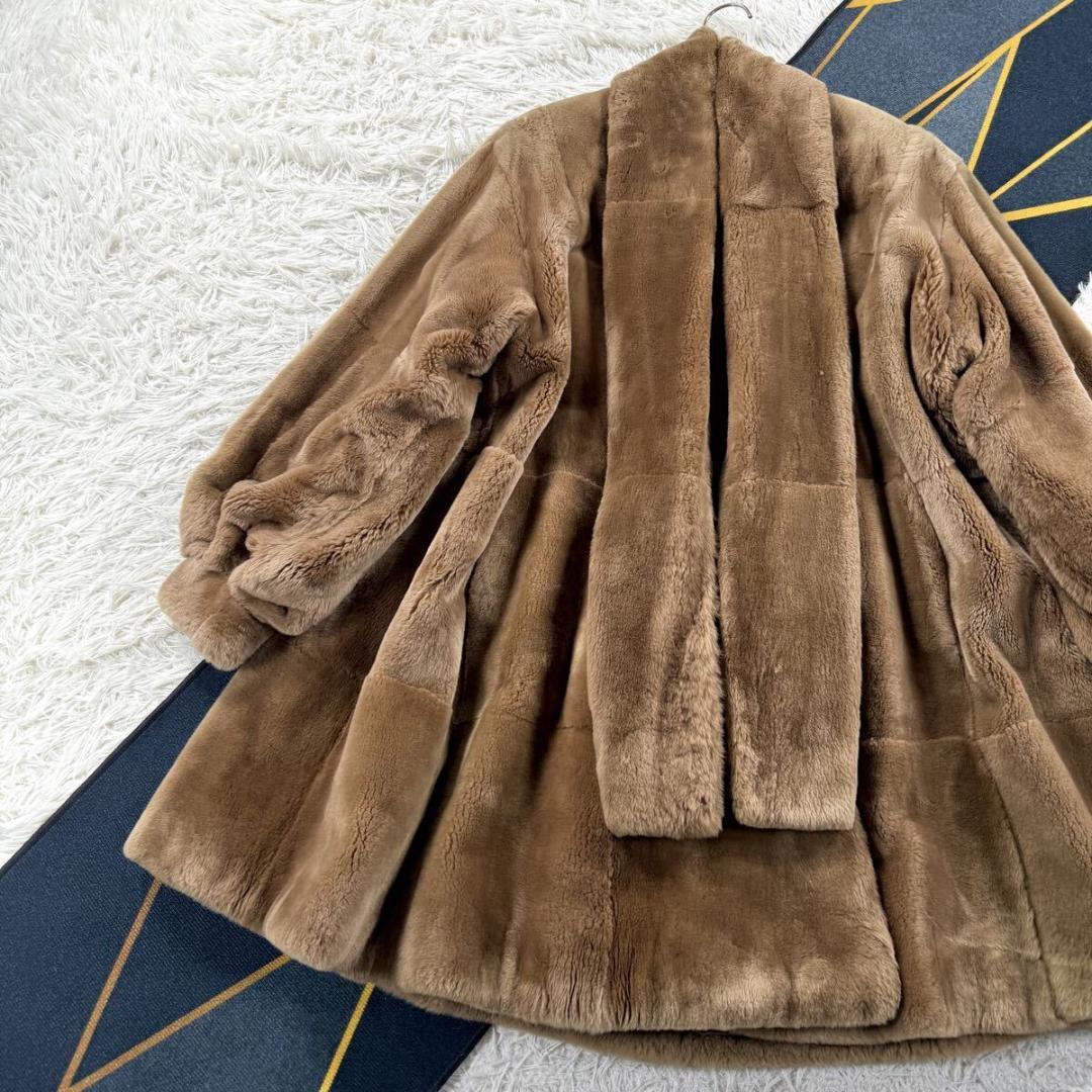 裾周り266㎝ FOXEY ヌートリア コート Aライン XL相当 なめし柔らか