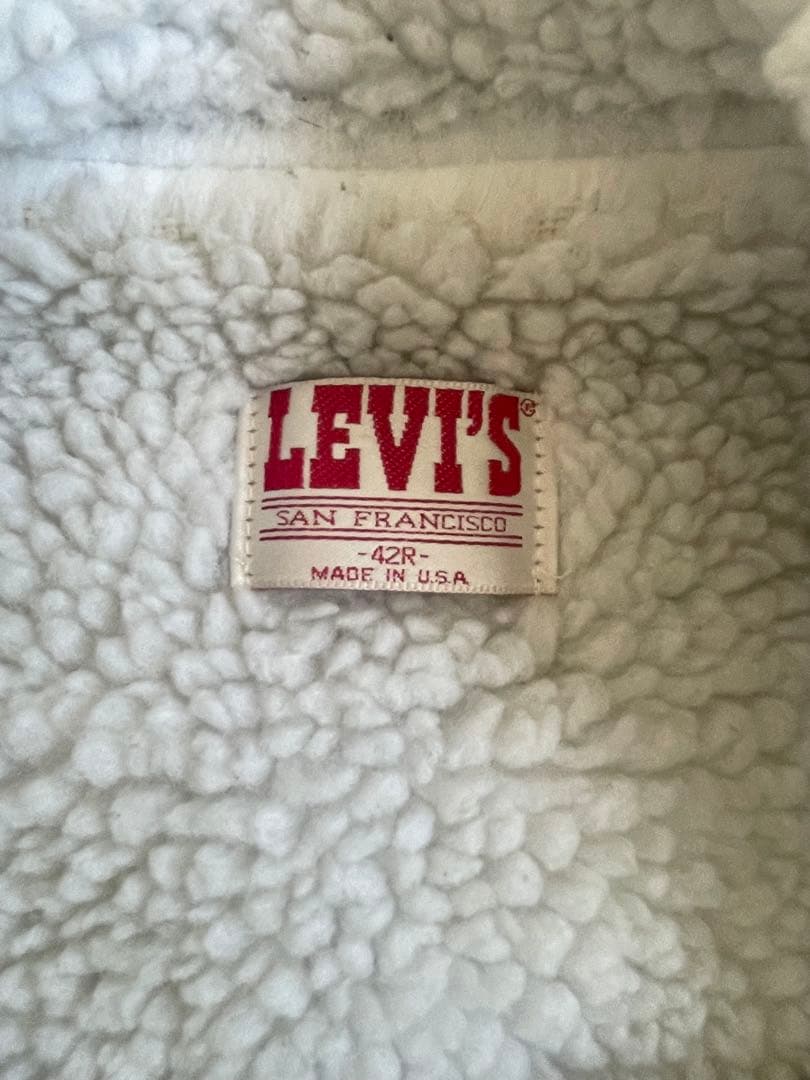 濃紺　80s levi's デニムジャケット　ボアジャケット70608-0216