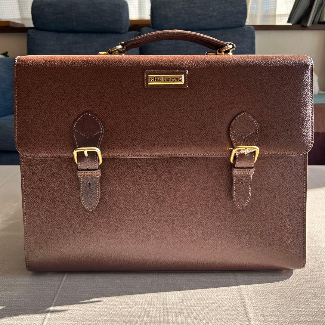 高級　Burberry ビジネスバック　男女共　茶系色