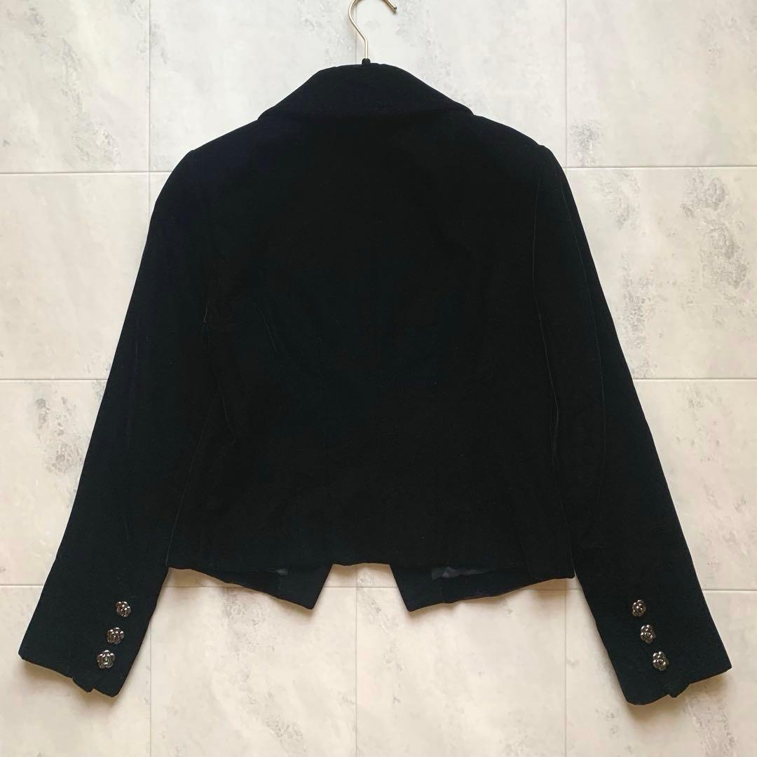 美品♡ルネ カメリアボタン ベロアジャケット クロップド ブラック 36