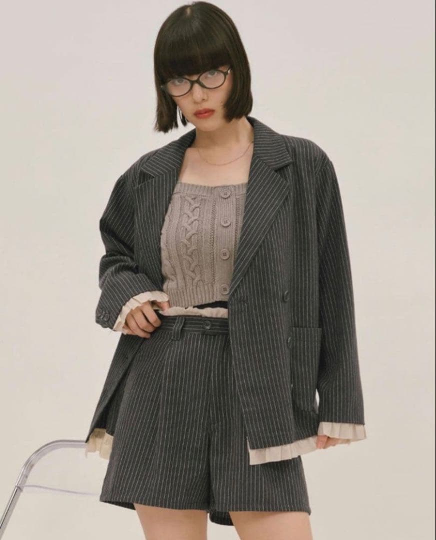 【新品未使用タグ付き】loin nuit ロワンニュイフリルレイヤードジャケット