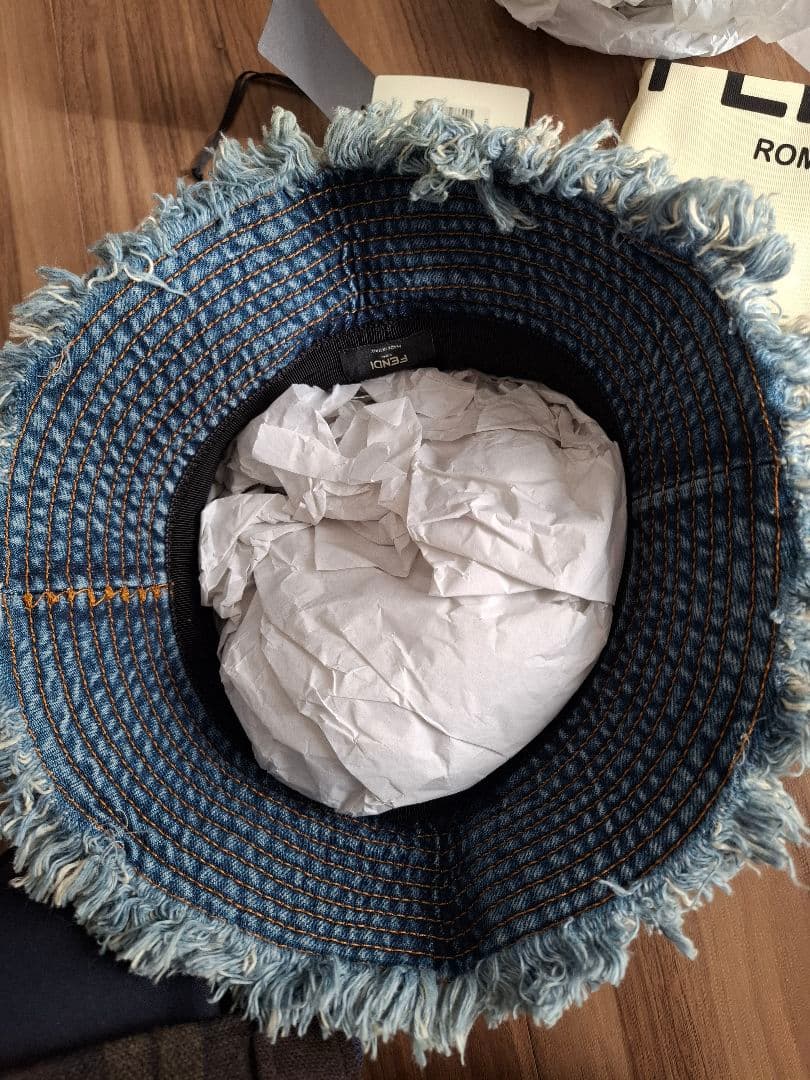 t*i様 FENDI バケットハット Lサイズ デニム　フェンディ