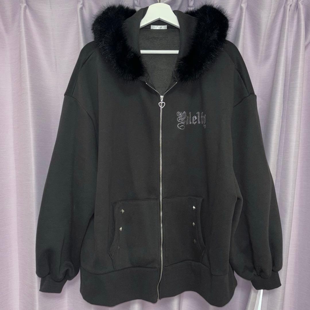 Pal elfy パルエルフィー ファー付きロゴパーカー