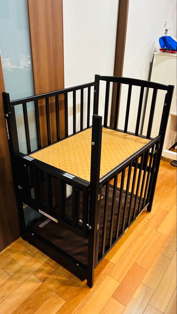 ヤマサキ ベビーベッド ミニサイズ ツーオープン（国産・ハイタイプ）