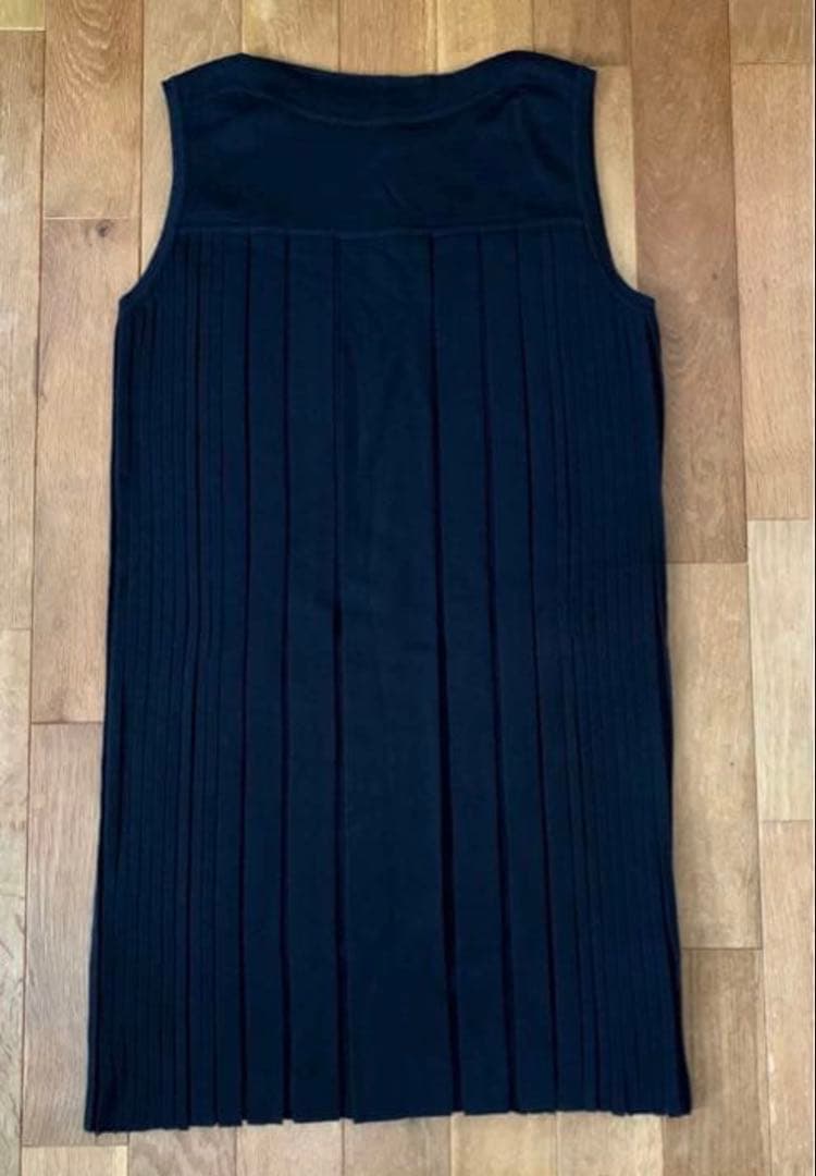 美品☆ HERMES エルメス カシミヤ ワンピース 黒 プリーツ