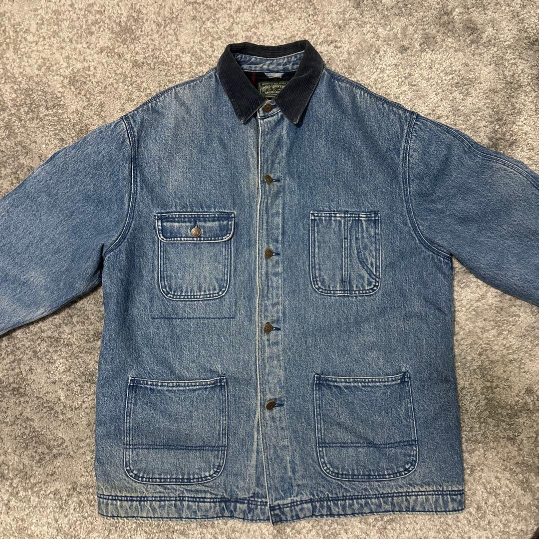 POLO COUNTRY ポロカントリー デニムカバーオール M 襟コーデュロイ