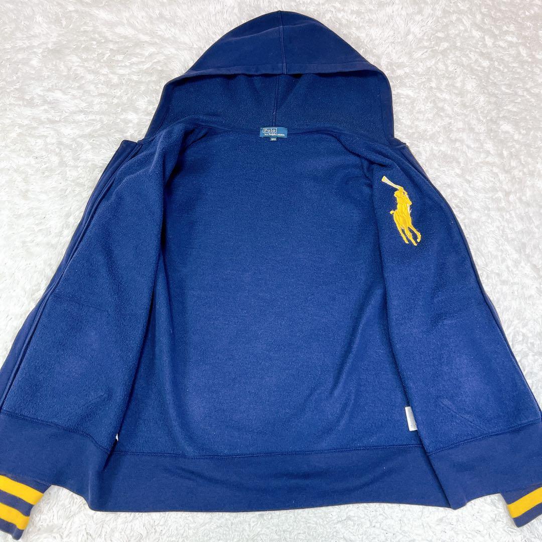ポロバイラルフローレン ジップアップパーカー ビッグポニー刺繍 ネイビー
