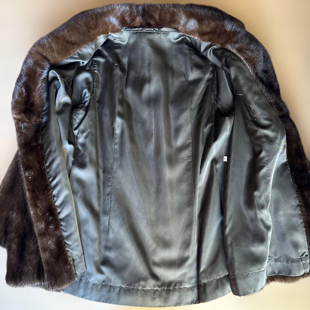 高級 ミンク リアルファーコート 13号 本毛皮