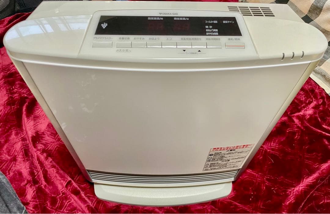 【大阪ガス】シャーププラズマクラスターガスファンヒーター ガスコード付15畳まで