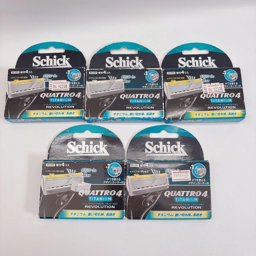 シック クアトロ4 4枚刃 チタニウムレボリューション 替刃 (4コ入) 5箱