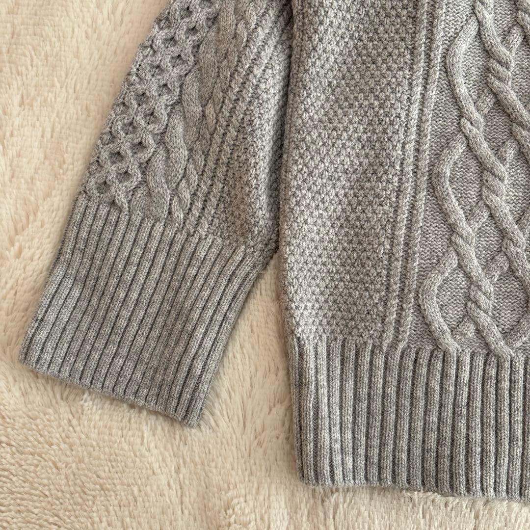 美品✨23区 ウール　カシミヤ　アランパターン　カーディガン　グレー　38