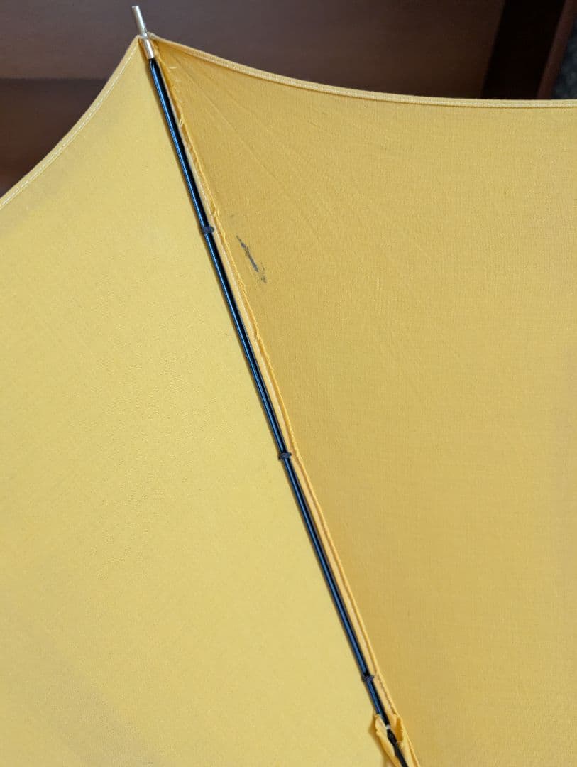 エルメス　傘　長傘　イエロー　レザーストラップ　　希少　ヴィンテージ　コットン混