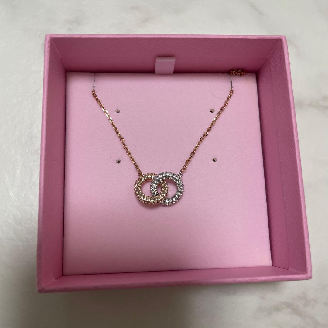 Swarovski シルバー ローズゴールド ネックレス