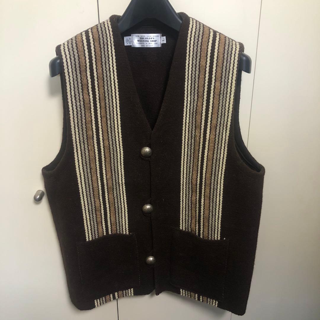 希少 TRUJILLO'S トルフィリオス チマヨ ウールベスト サイズL 茶