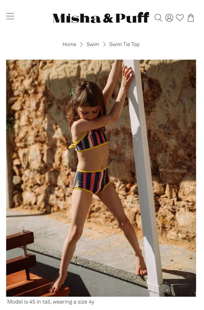 misha&puff ストライプ セパレート水着 8y