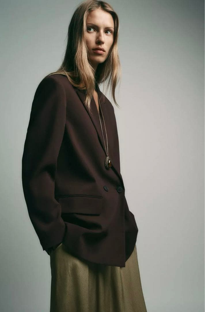 ZARA ブレザー ブラウン xs