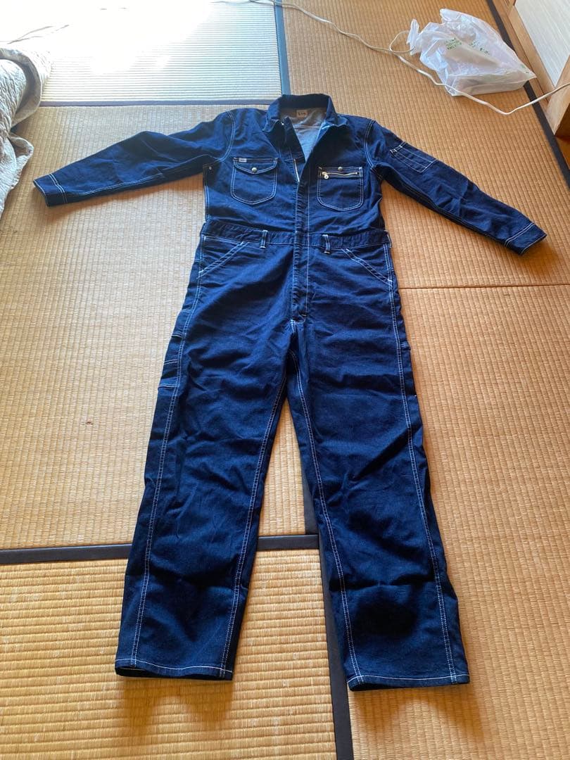 ネイビー XL オーバーオールLee