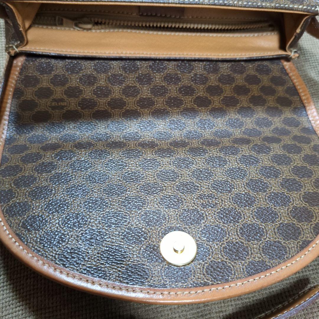 ★極美品★セリーヌ ショルダーバッグ マカダム柄 フラップ PVC ブラウン