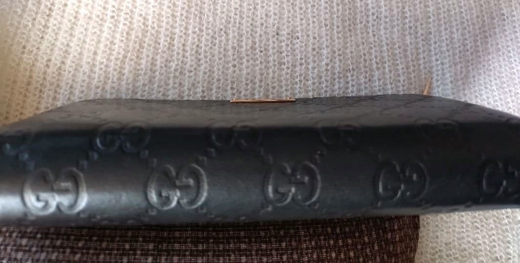 GUCCIシマ ブラックレザー長財布