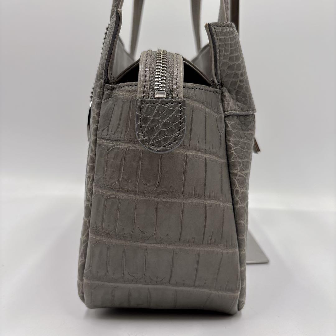 希少色 美品 JRA　ハンドバッグ クロコダイル 本革 レザーセンター取り 鰐