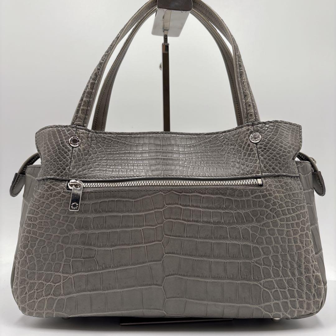 希少色 美品 JRA　ハンドバッグ クロコダイル 本革 レザーセンター取り 鰐