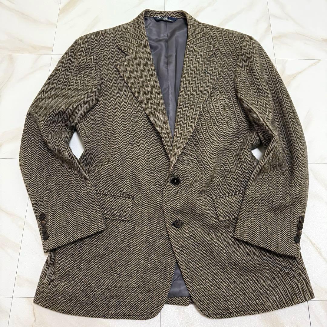 美品✨ポロ ラルフローレン テーラードジャケット ヘリンボーン L