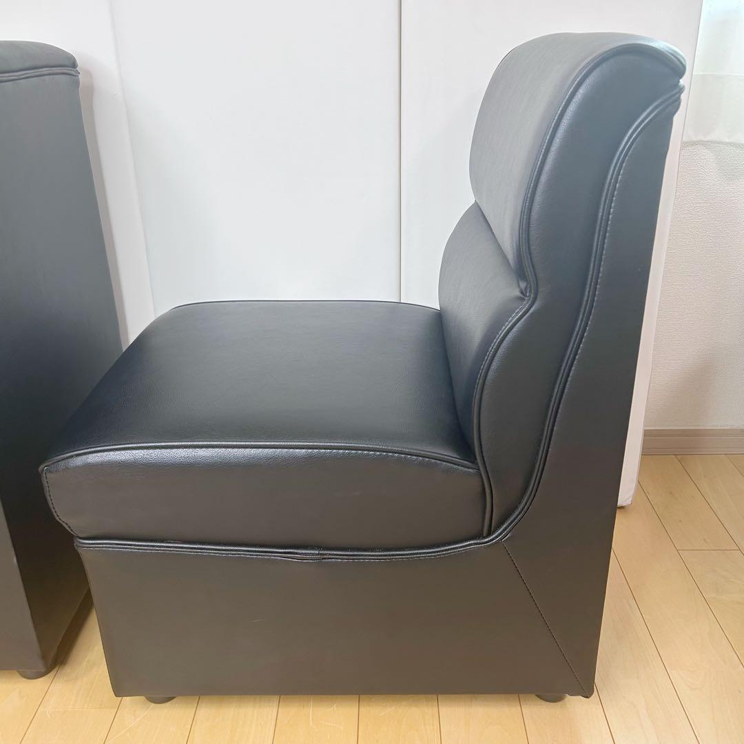 PROCEED業務用　1人掛けソファ レザー調　2脚セット　送料込　ブラック