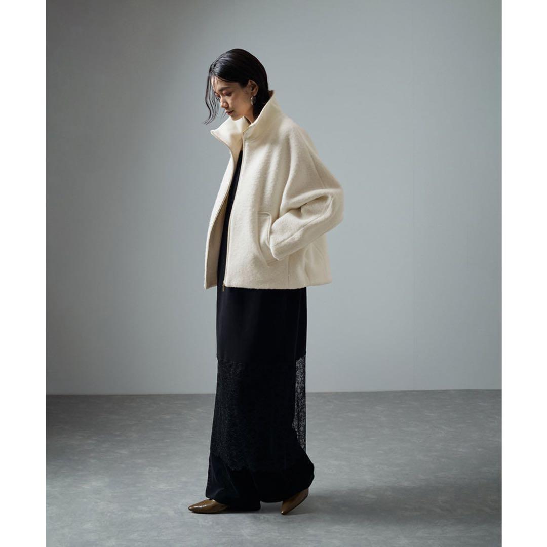 SALON adam et rope' ライトウェーブニットジップブルゾン