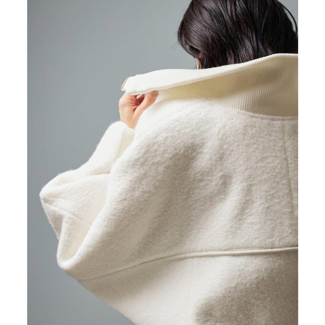 SALON adam et rope' ライトウェーブニットジップブルゾン