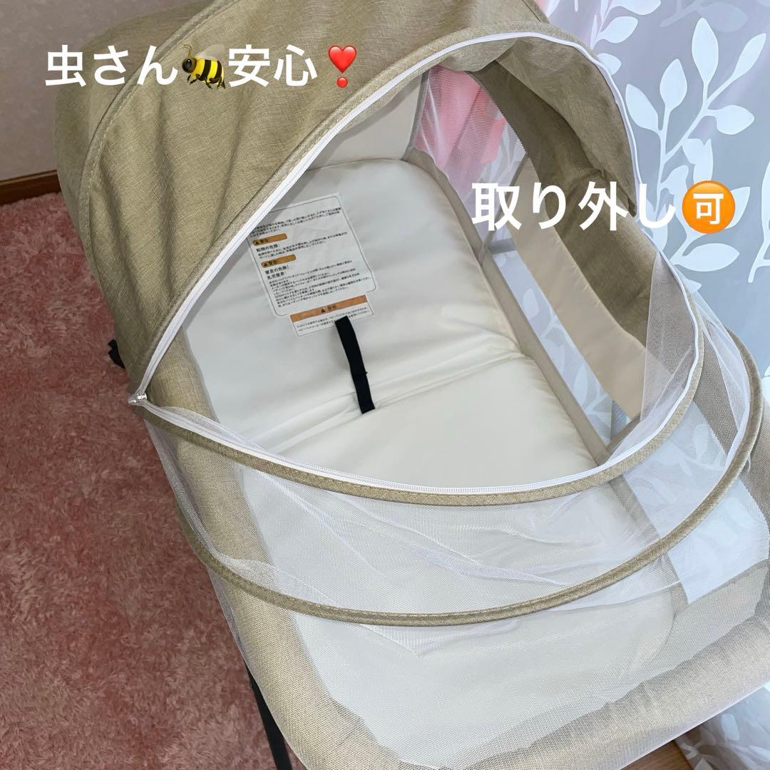 Baby bedベビーベッド☆コンパクト☆キャスター付き☆里帰り☆送料込