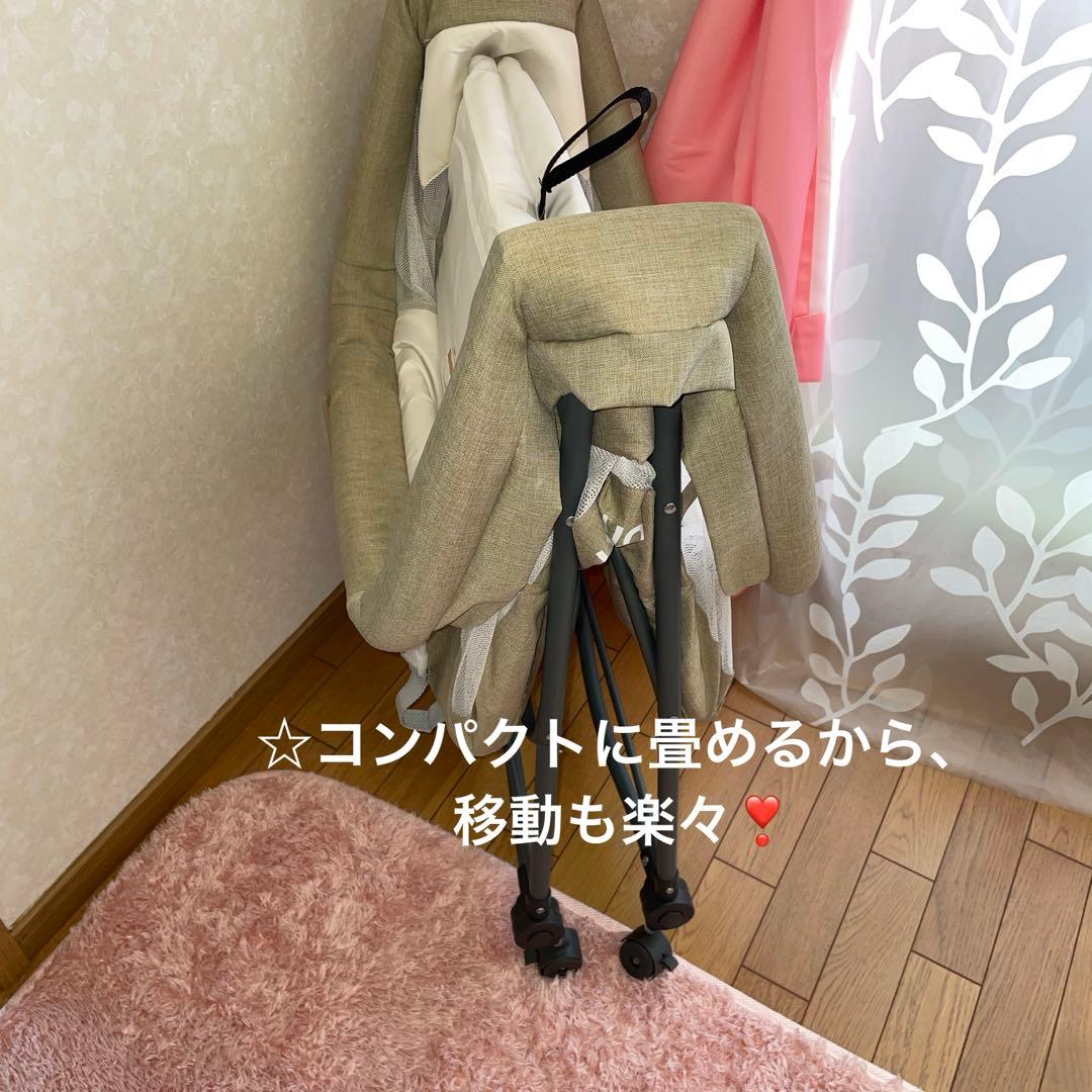 Baby bedベビーベッド☆コンパクト☆キャスター付き☆里帰り☆送料込