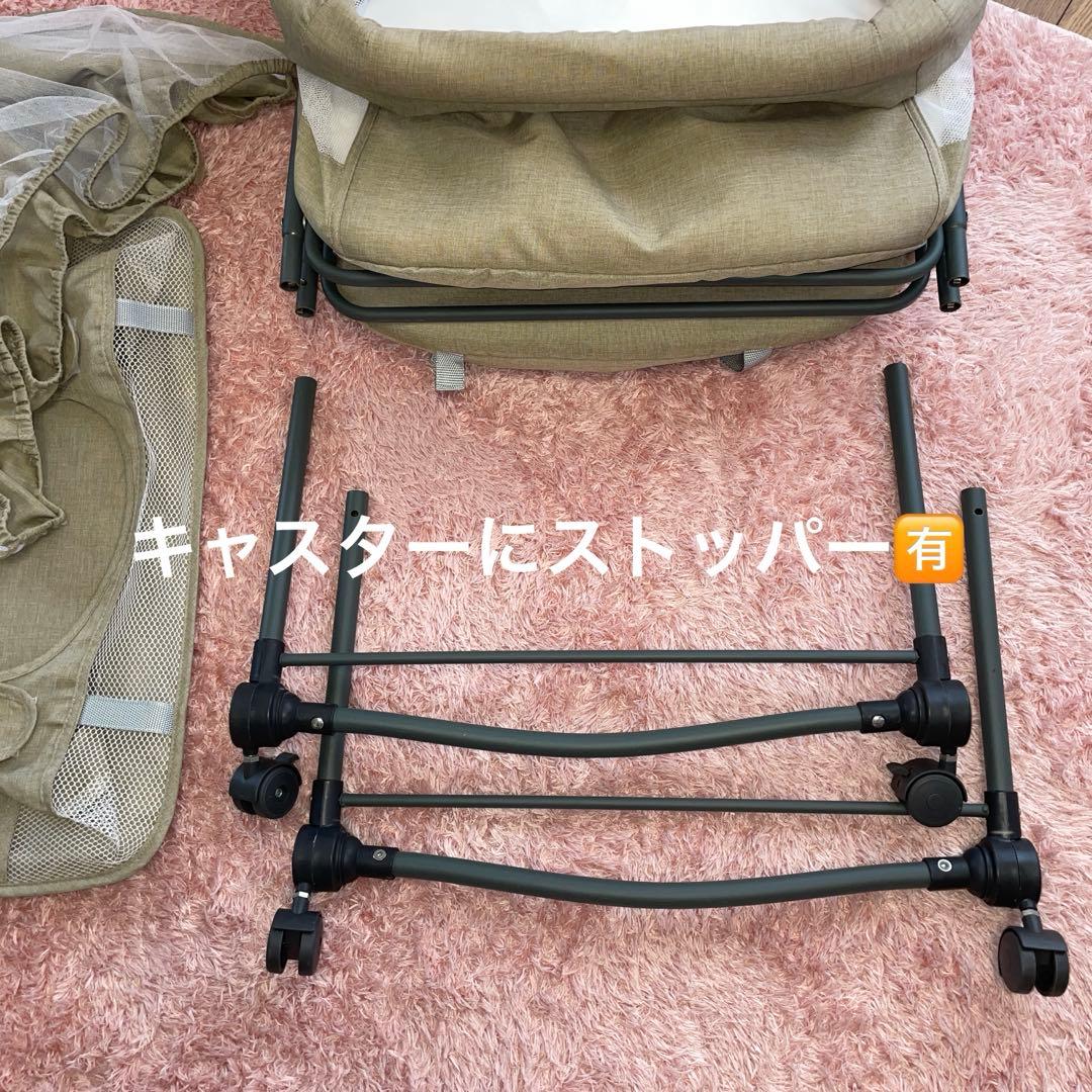 Baby bedベビーベッド☆コンパクト☆キャスター付き☆里帰り☆送料込