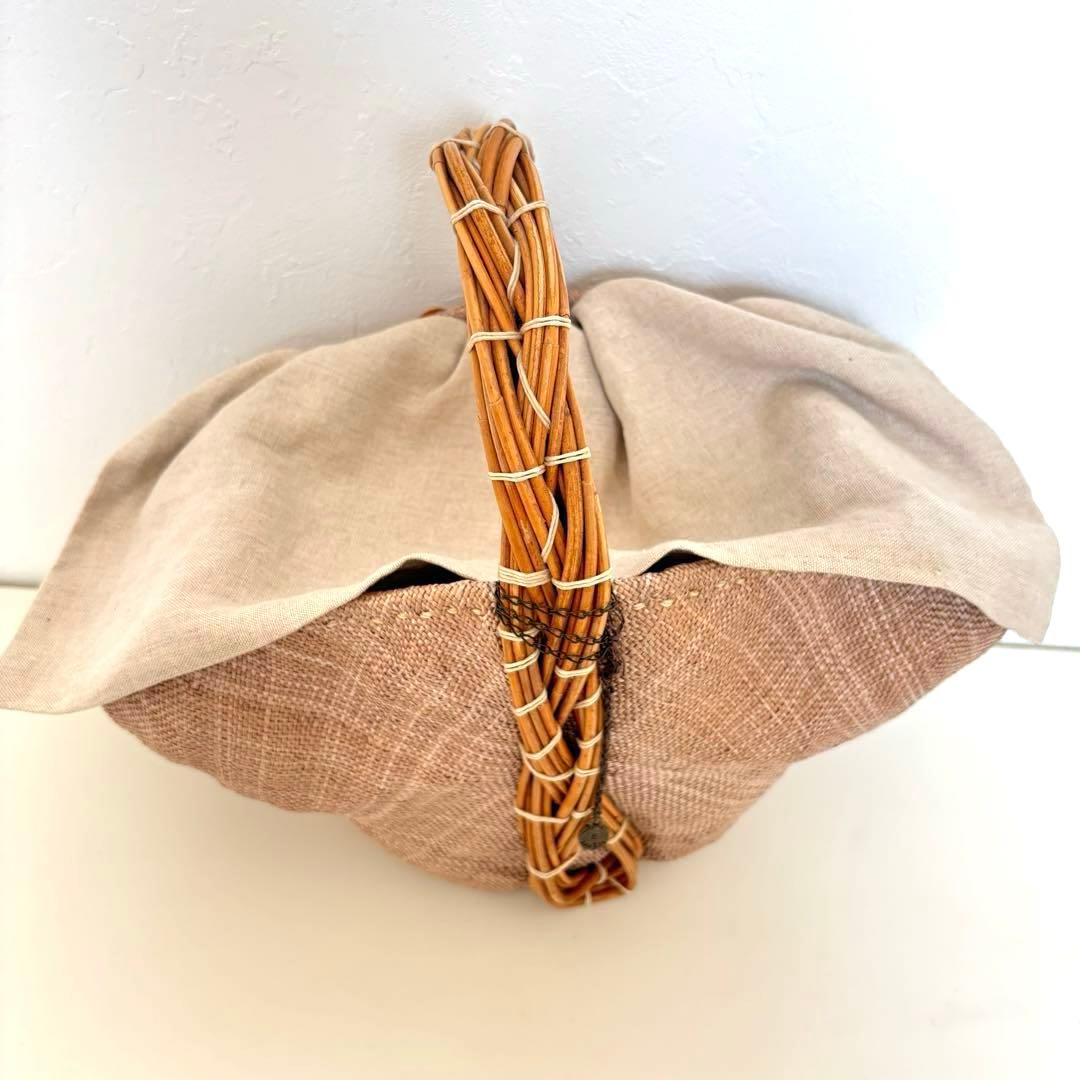 【希少レア】エバゴス チャーム カゴバッグ マルシェ 帽子型 パナマ ボタン