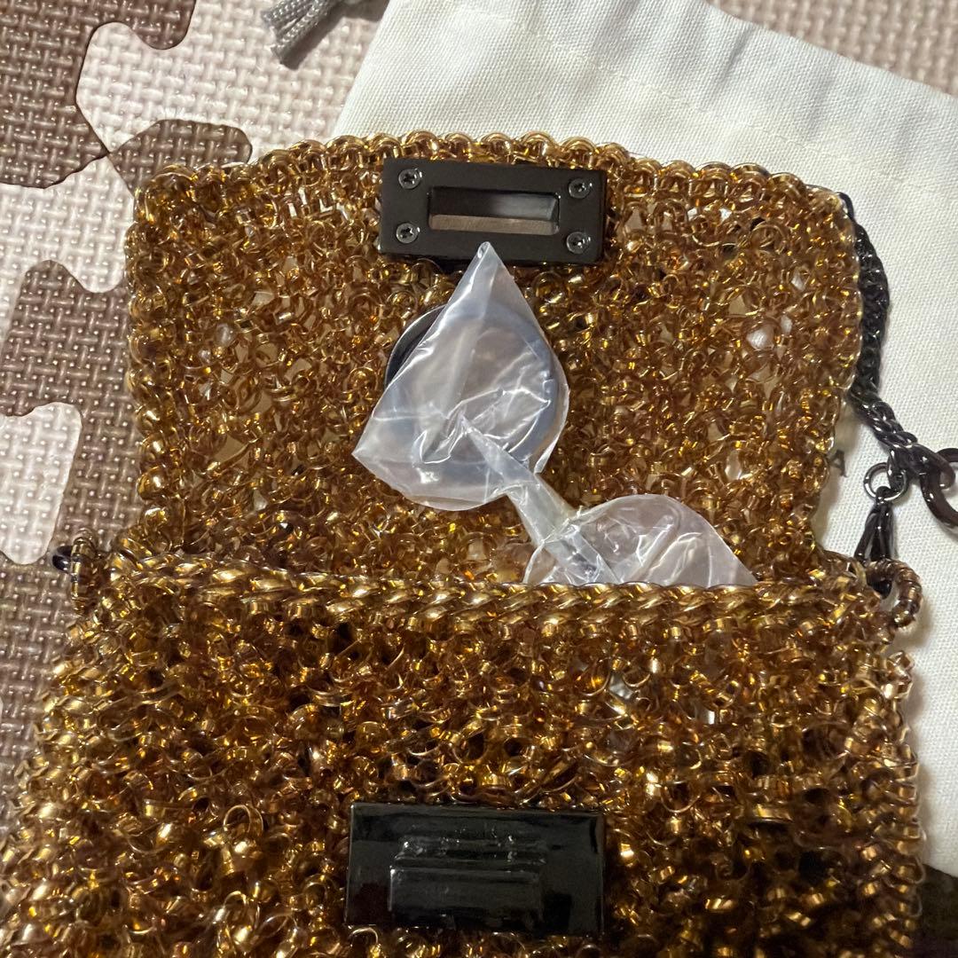 ANTEPRIMA ゴールド ビーズ パーティーバッグ