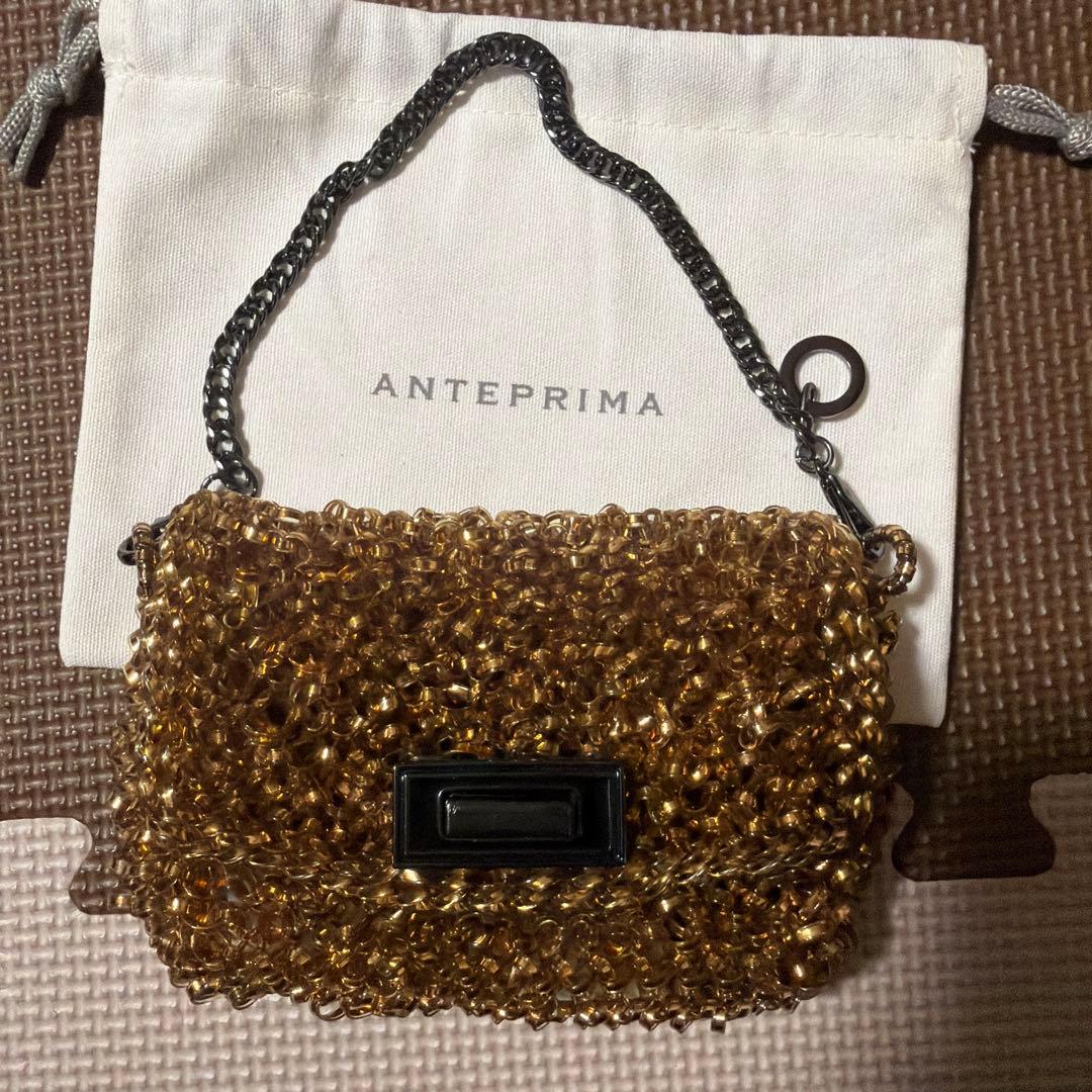 ANTEPRIMA ゴールド ビーズ パーティーバッグ