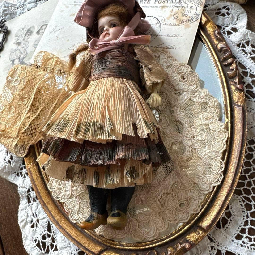 アンティークミニョネット　ビスクヘッドドール　フレンチミニョネット