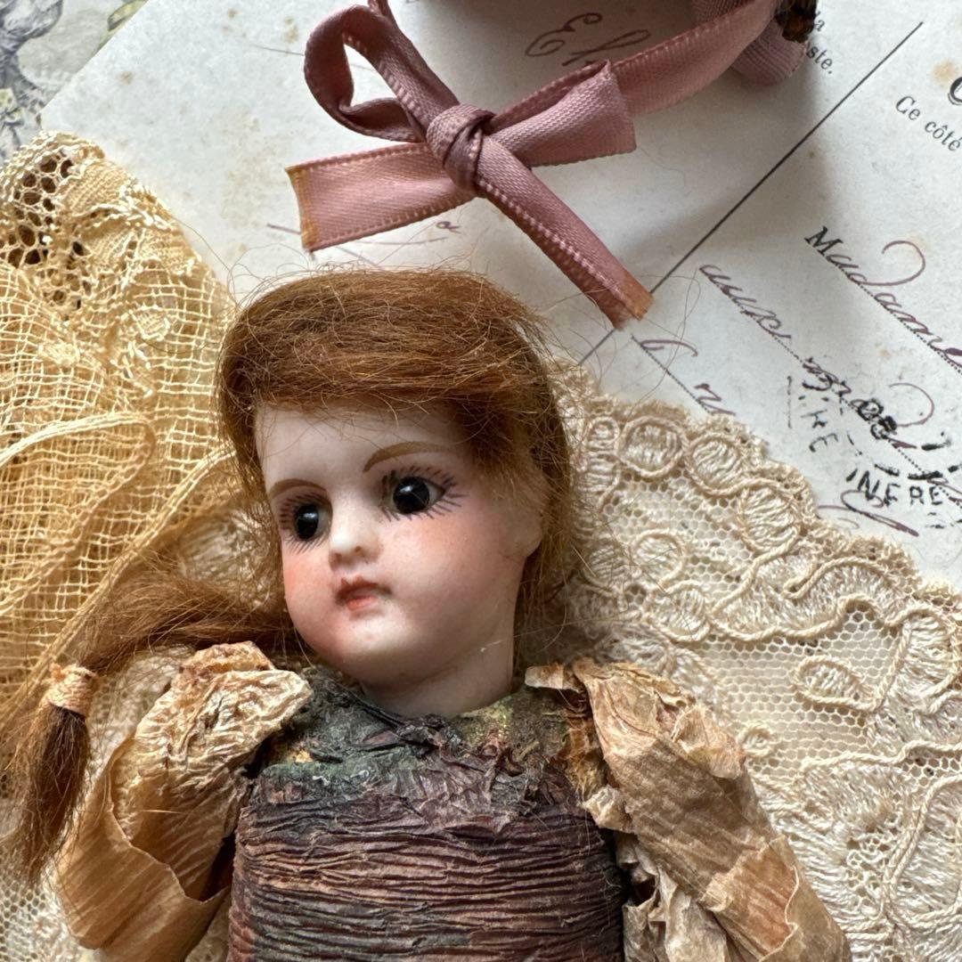アンティークミニョネット　ビスクヘッドドール　フレンチミニョネット