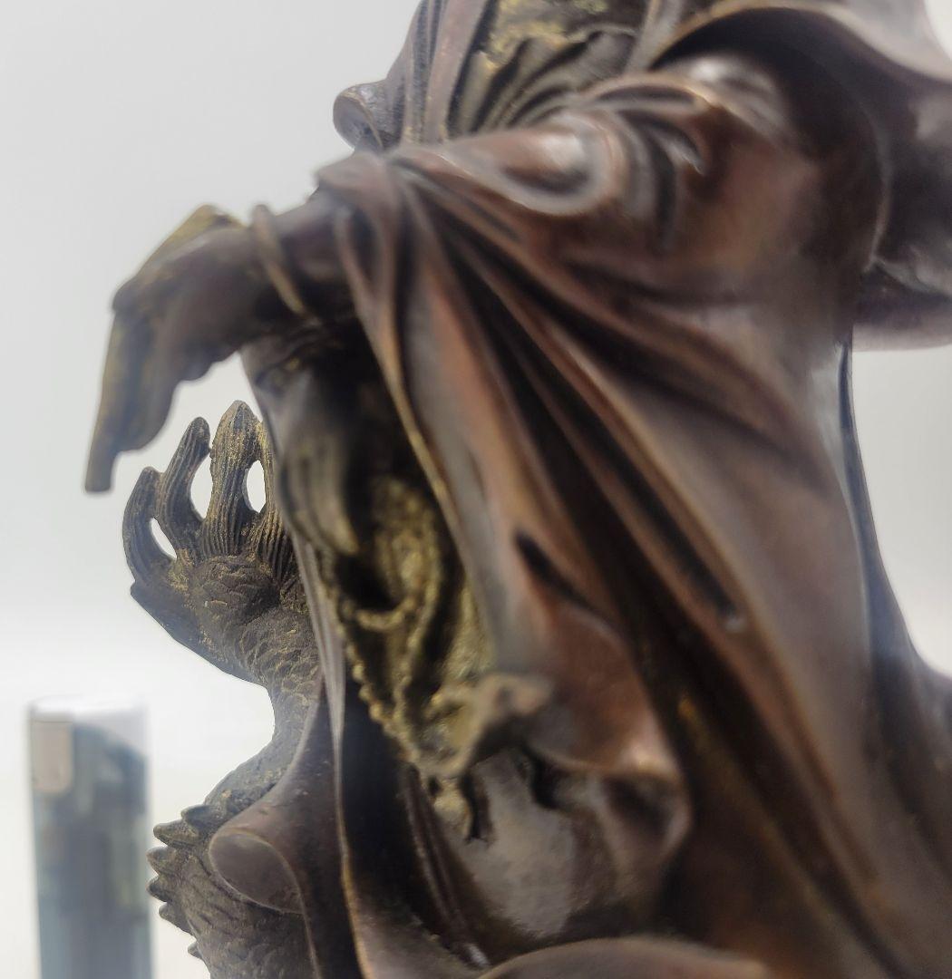 銅製　龍頭観音　仏像　観音像　金属工芸