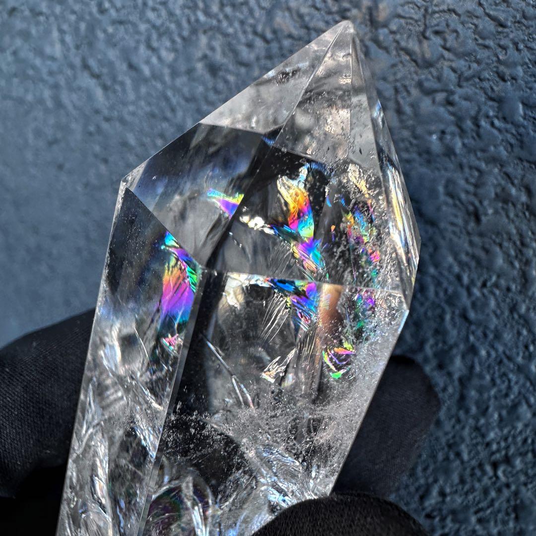 絶品❗アゼツライト☆レインボー☆ヒマラヤ水晶六角柱パワーストーン天然石A1302