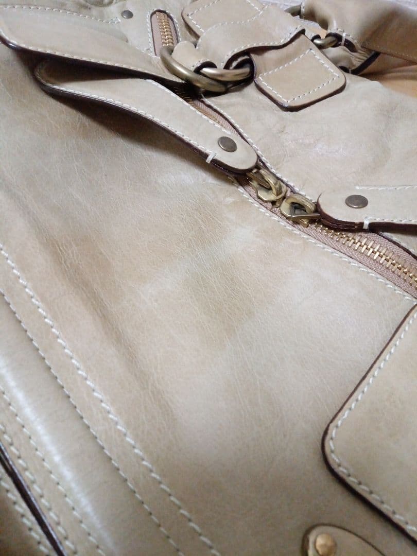 クロエベイレザー ベージュ レザー ハンドバッグ