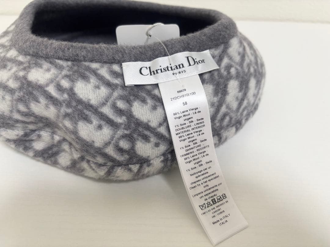 未使用 21aw Christian Dior トロッター柄 ベレー帽 タグ付き