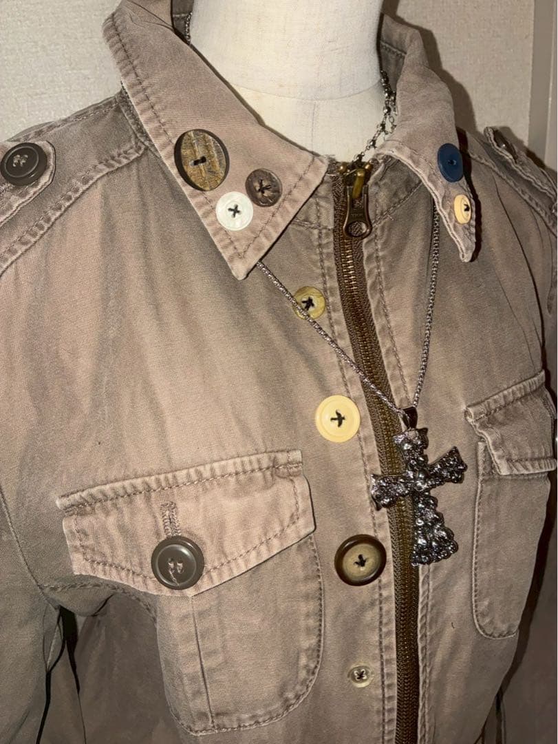 y2k ミニタリージャケット ボタン NANA 平成ギャル フェアリーグランジ