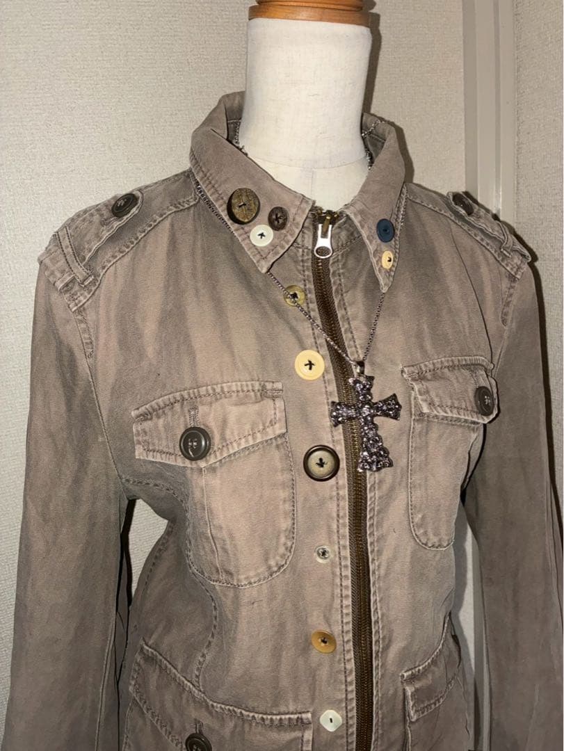 y2k ミニタリージャケット ボタン NANA 平成ギャル フェアリーグランジ