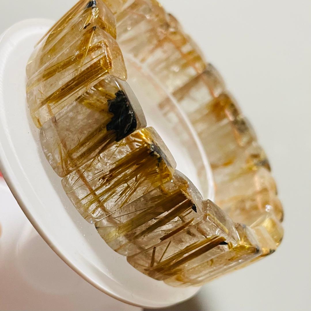 太陽放射タイチンルチルバングル✩☪パワーストーン　天然石