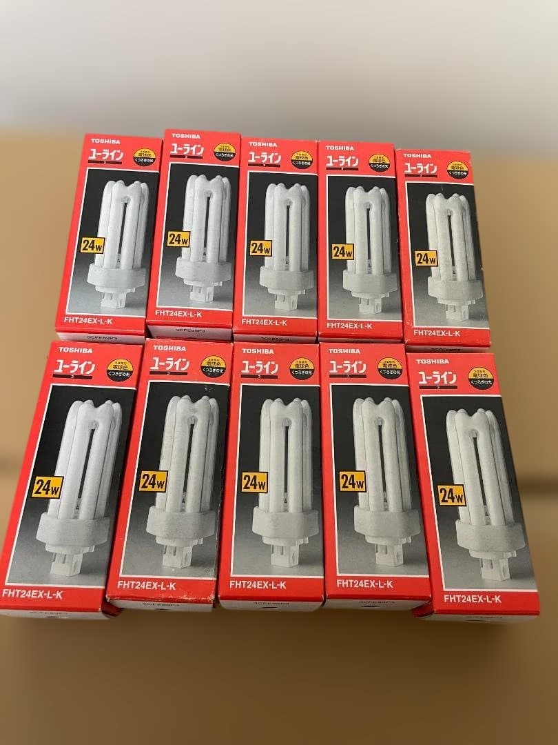 未使用品 東芝 ユーライン 電球 蛍光ランプ FHT24EX-L-K 10本