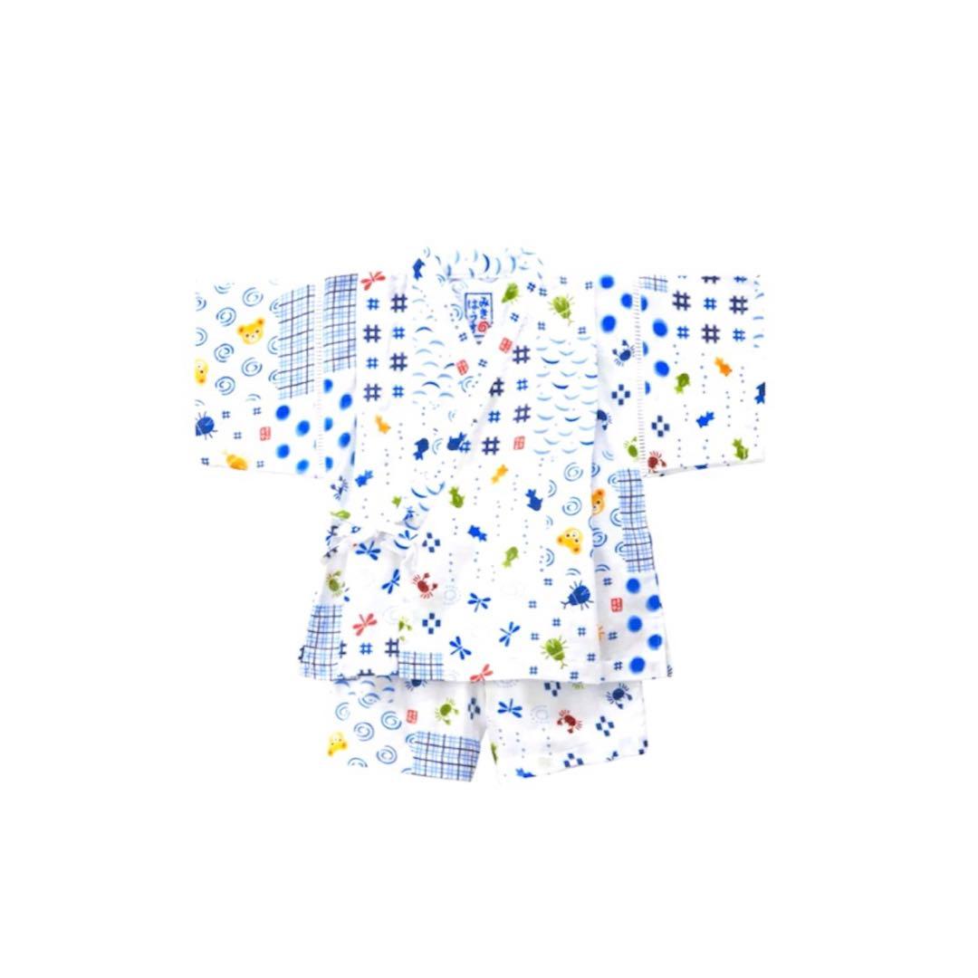 【新品・未使用】miki HOUSE 甚平（パッチワーク柄）