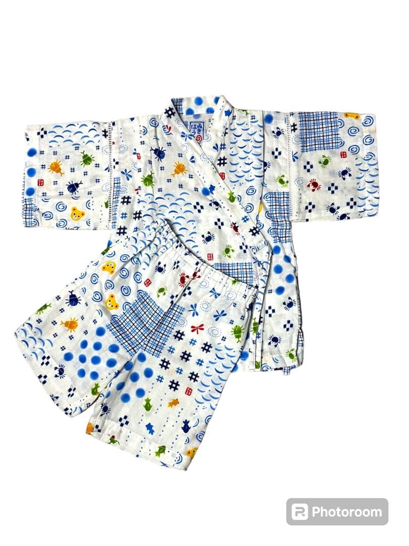 【新品・未使用】miki HOUSE 甚平（パッチワーク柄）