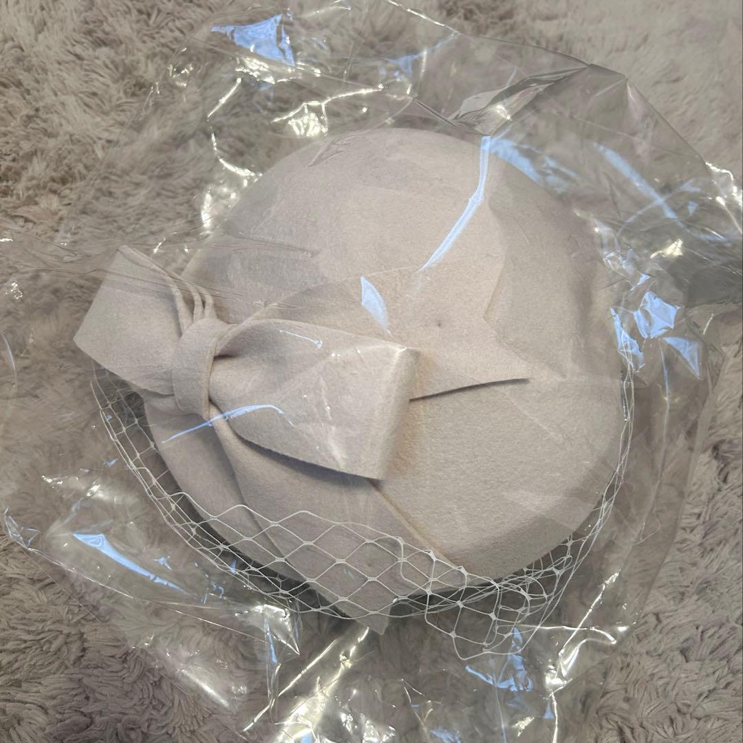 CA4LA RIBBON BERETライトグレー ベレー帽 リボン