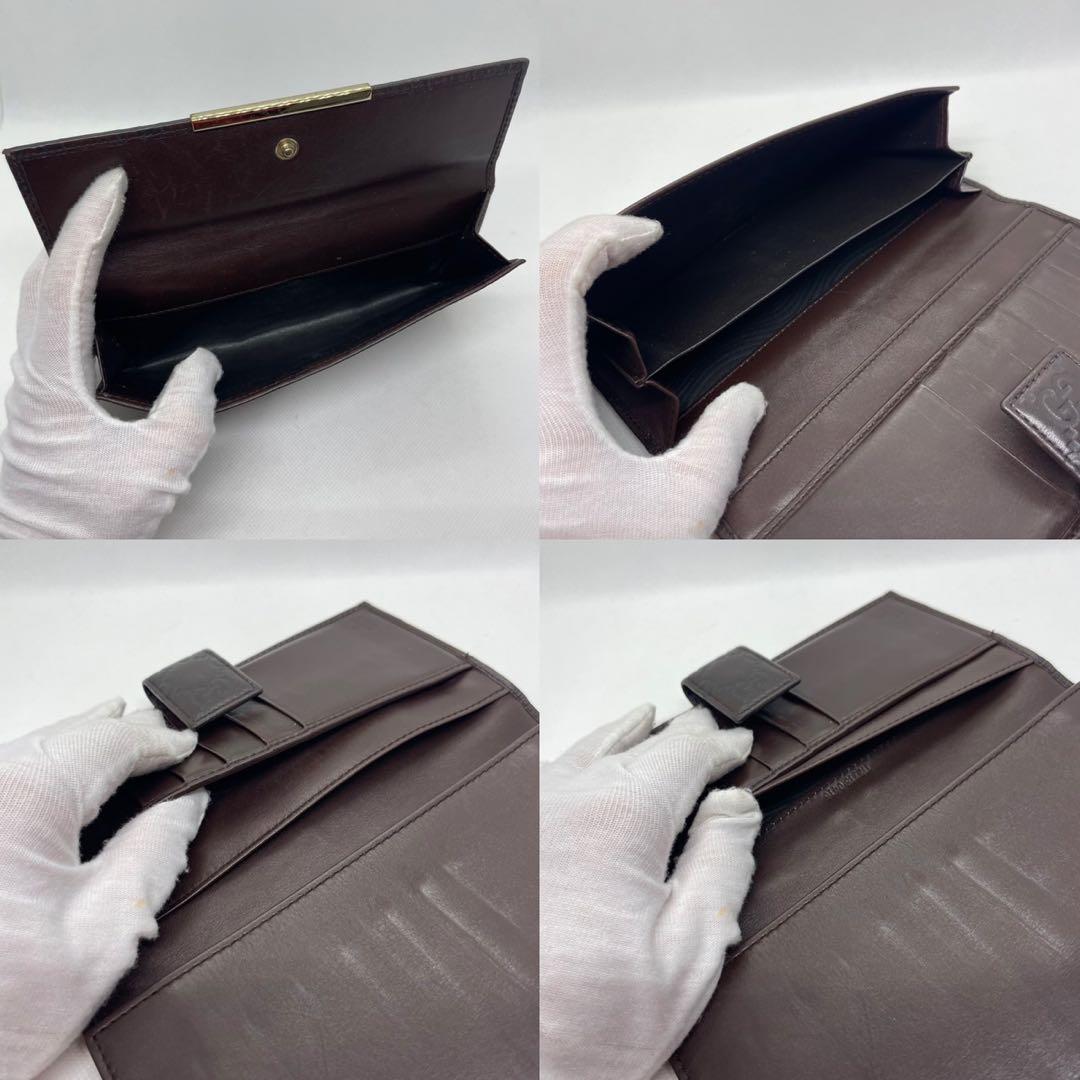 【美品/箱付】グッチ 112715・0416 GG柄 長財布 二つ折り 小銭入れ