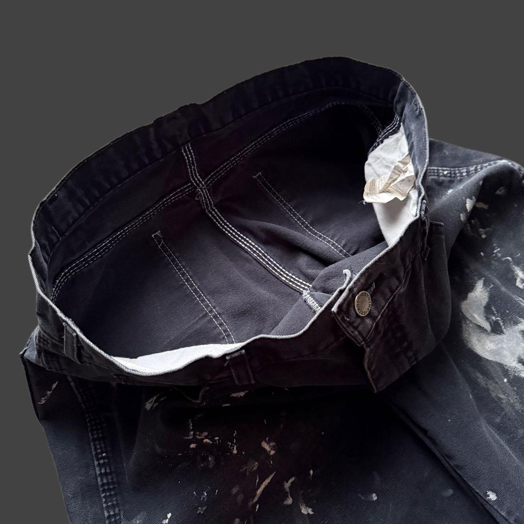 ディッキーズ ペンキ ペインターパンツ フェードブラック ダック地 グランジ